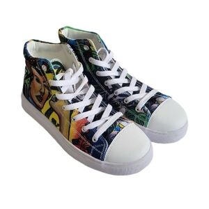 NWOT POP ART - Inspired Canvas Graffiti  High-Top Women's Sneakers Size US 8